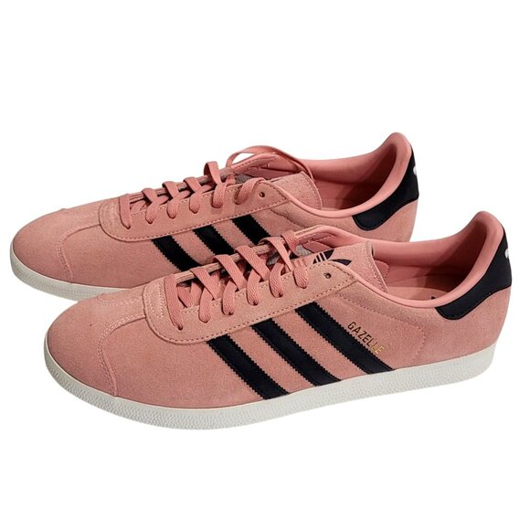Adidas Gazelle Glow Pink Mens Sneakers Size 13 Suede Upper Black Stripes Casual - Picture 2 of 12